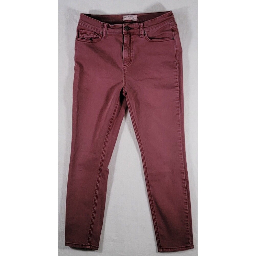 FREE PEOPLE Maroon Skinny Mid-rise Jeans Women's Size 29 Stretch Denim